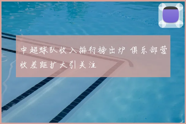 中超球队收入排行榜出炉 俱乐部营收差距扩大引关注